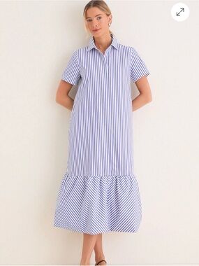 Blue and white stripe Martine bubble maxi dress..